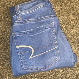 American Eagle Outfitters Blue Jeans with Signature Stitching